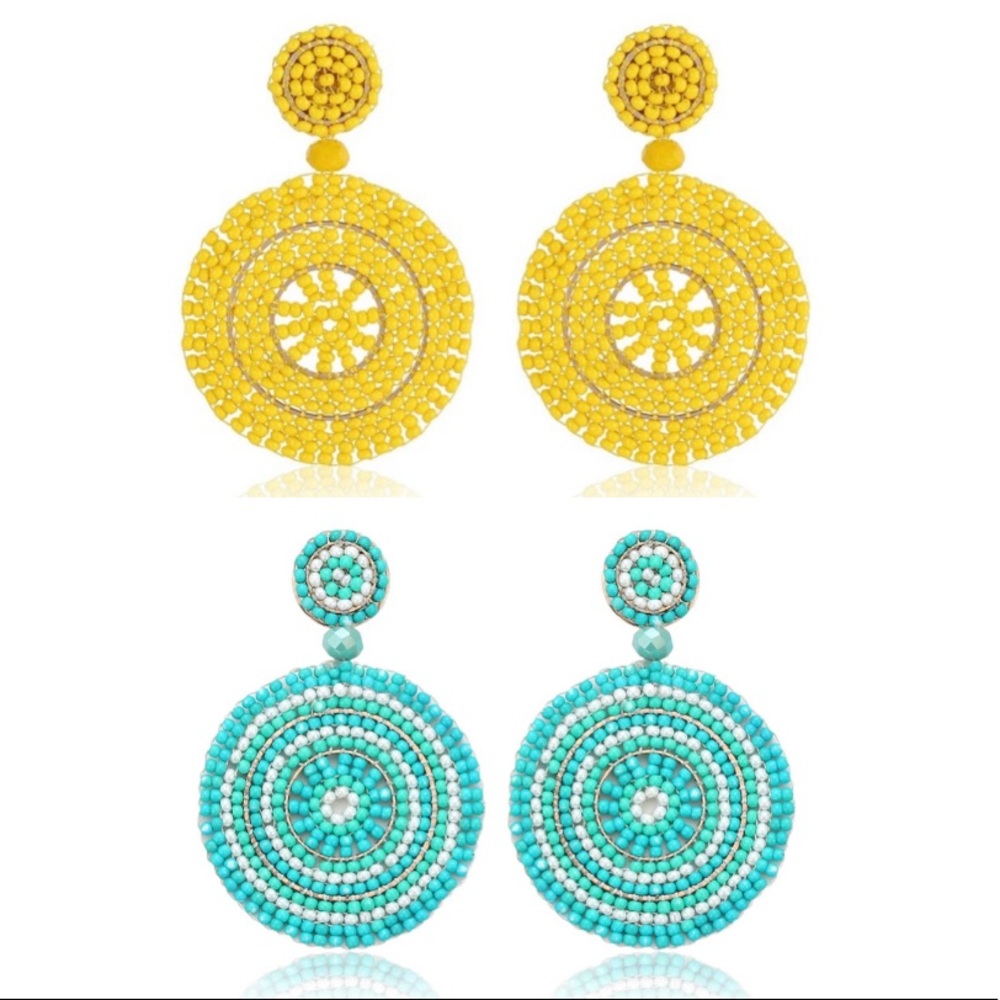Seed Bead Drop Earrings